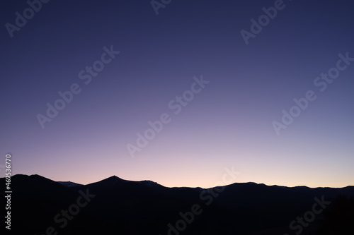 Aerial view of beautiful mountain landscape in evening