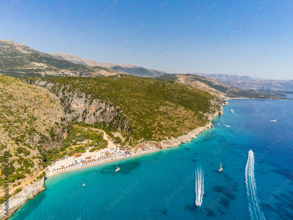White sand beach on the Adriatic Coach, Croatia, Albania, Montenegro