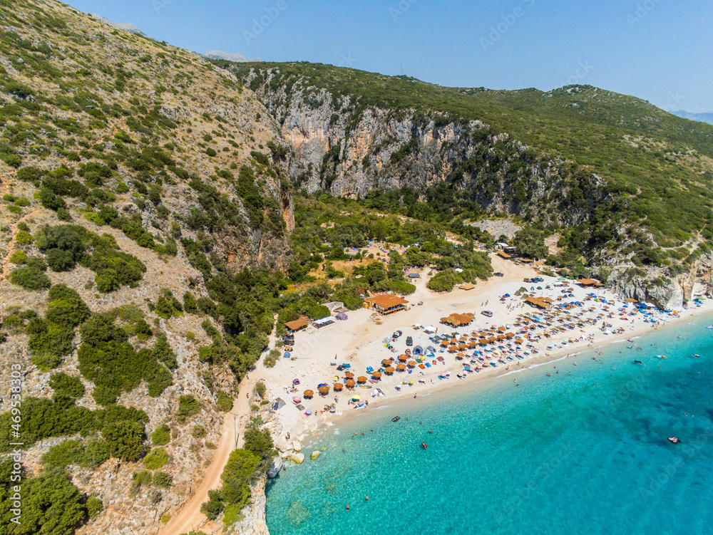 White sand beach on the Adriatic Coach, Croatia, Albania, Montenegro