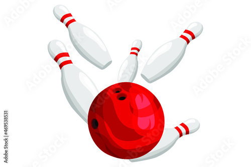 bowling pins and bowling ball
