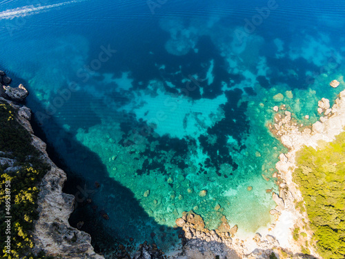 Fototapeta Naklejka Na Ścianę i Meble -  White sand beach on the Adriatic Coach, Croatia, Albania, Montenegro