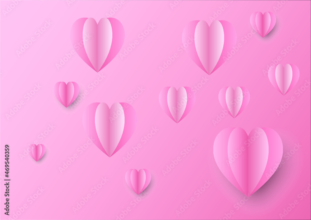 pink hearts, pink background
