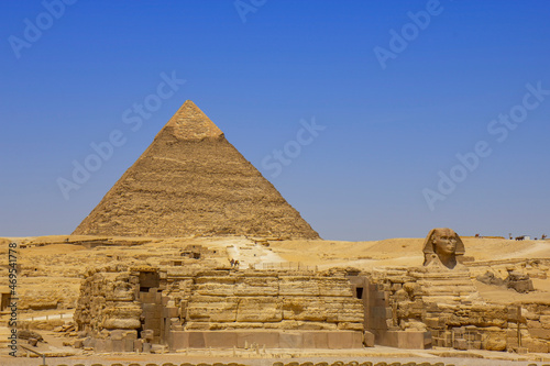 The great pyramids and Sphinx monument  Giza  Cairo  Egypt