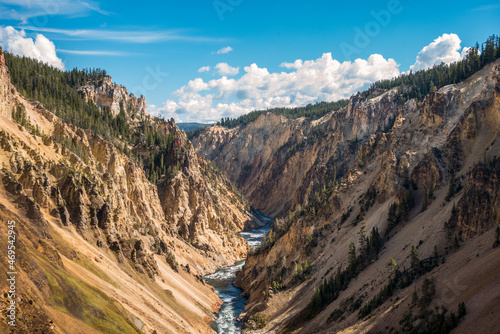 River flowing through the popular Grand Canyon of the Yellowstone