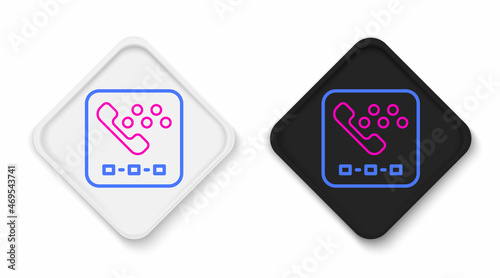 Line Taxi call telephone service icon isolated on white background. Taxi for smartphone. Colorful outline concept. Vector