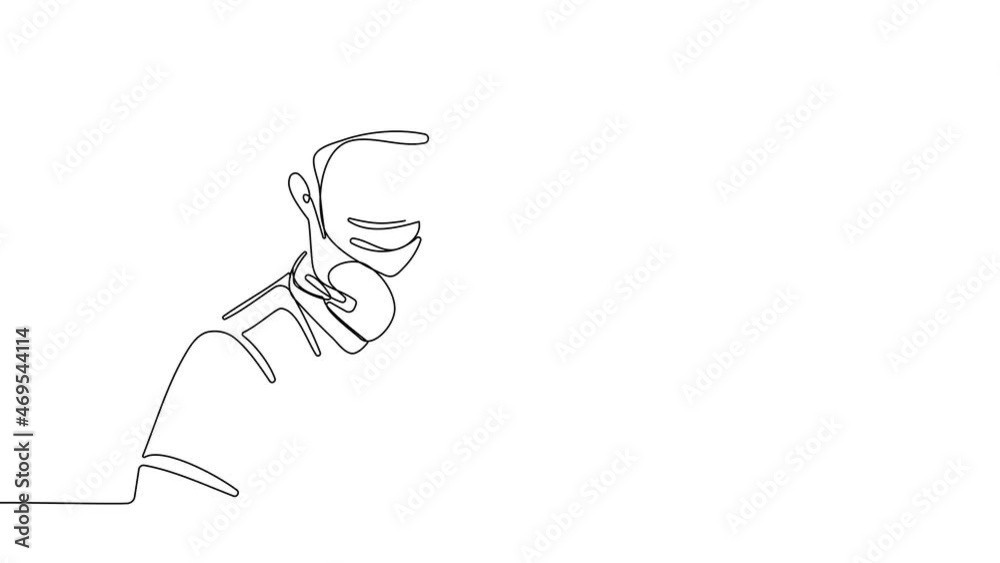 4k animated self drawing of continuous line draw building foreman ...