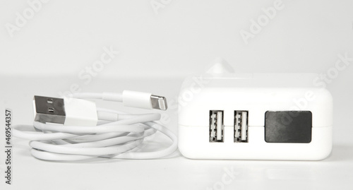 Phone charger isolated on the white background
