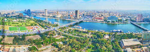The skyline of Cairo Downtown in Cairo, Egypt photo