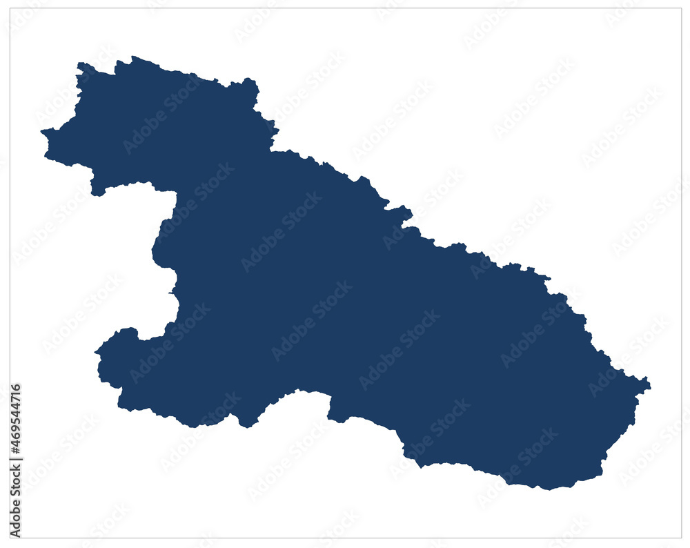 Blue color Karnali Zone Map Illustration on white background