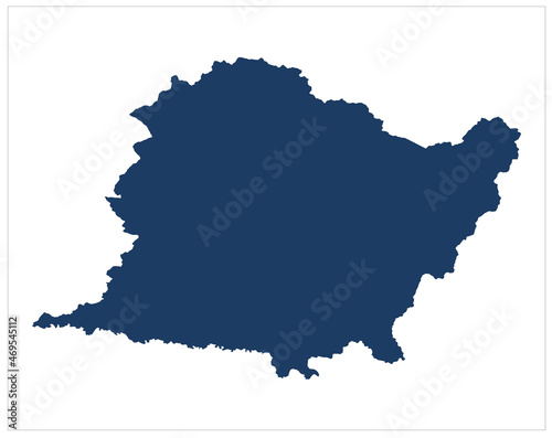 Blue Color Gandaki zone map illustration on white background photo