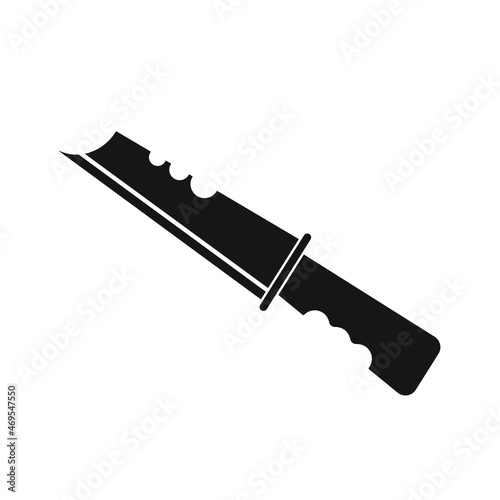 Knife line icon, self defense concept, dagger sign on white background