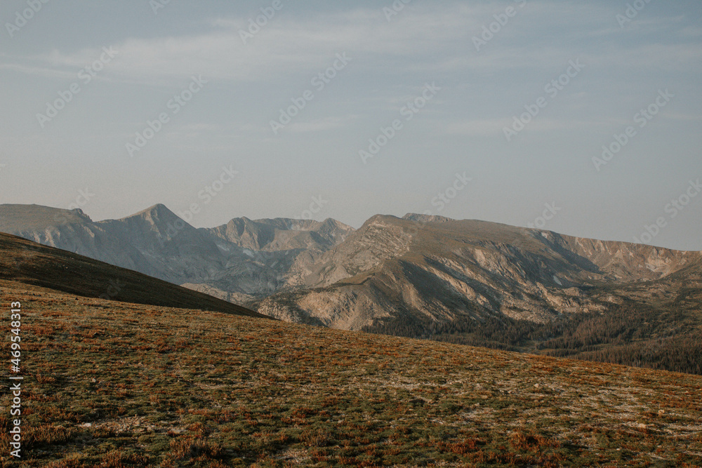 Mountain Range in the Rockies in the morning sun Mountain Range in the Rockies in the morning sun