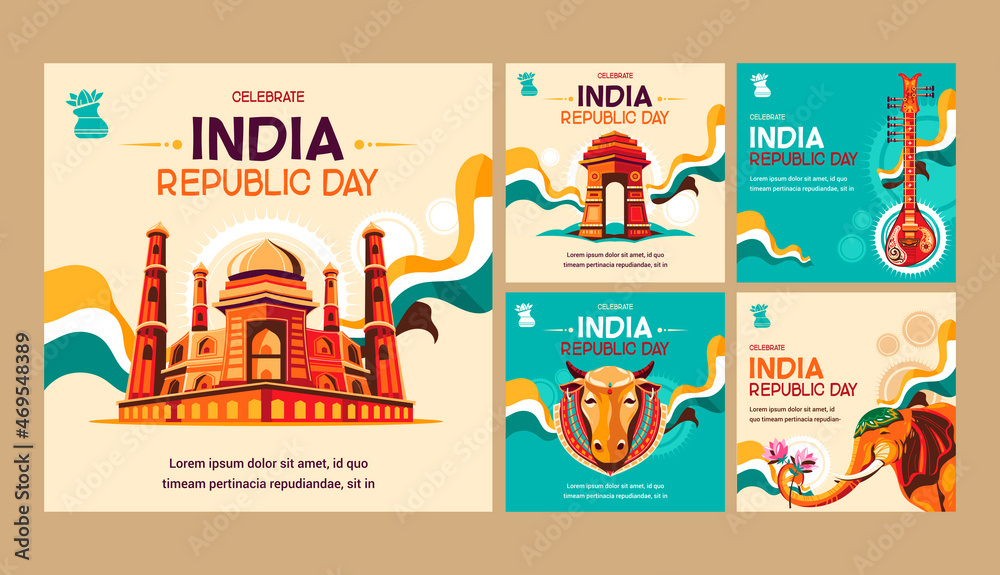 India Republic Day Social Media Post Concept