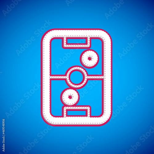 White Air hockey table icon isolated on blue background. Vector