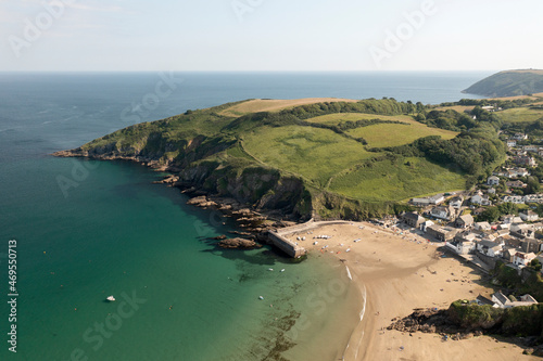 Gorran Haven villege, Cornwall from the air photo