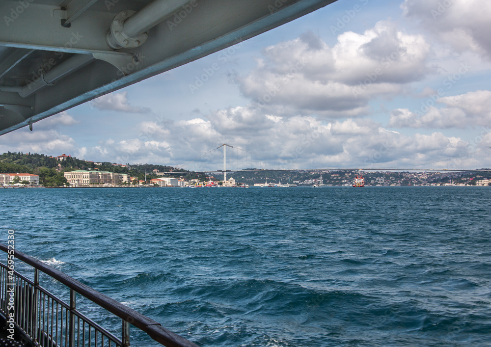 A beautiful Istanbul scene from a Bosphorus Ferry on the sea of Marmara.