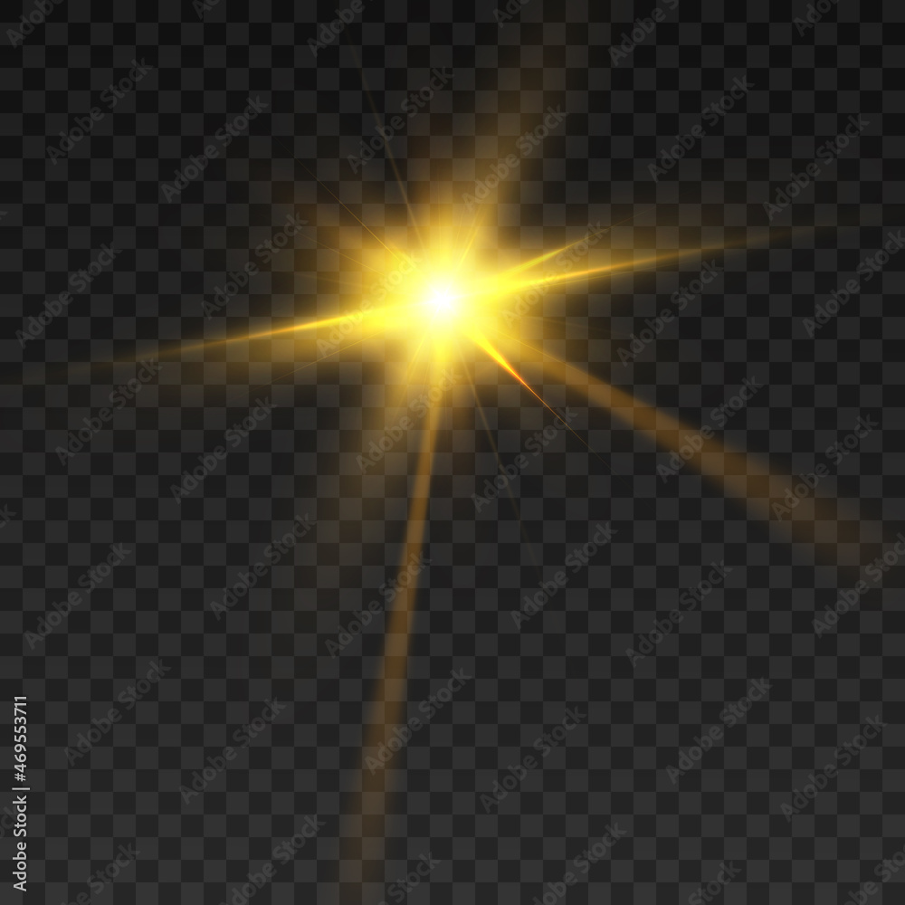 Realistic bright light effect, sparkling star on a transparent background. Vector Realistic bright light effect, sparkling star on a transparent background. Vector