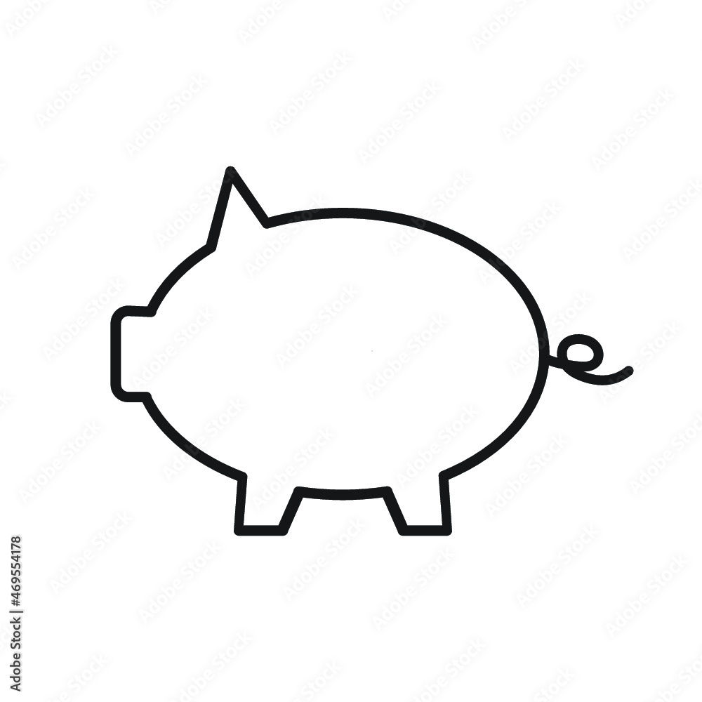 Fototapeta premium pig flat icon