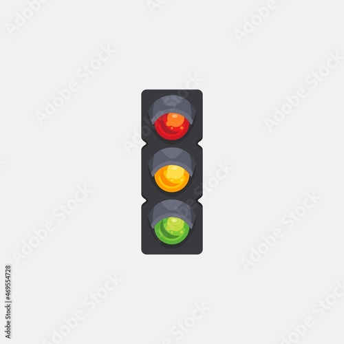 Flat design Traffic Lights vector illustration, traffic lights icon, isolated on white background