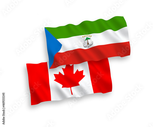 Flags of Canada and Republic of Equatorial Guinea on a white background