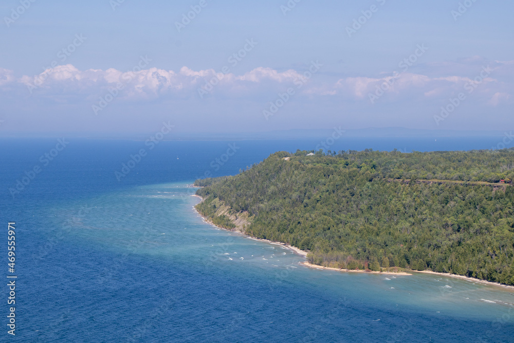 Fototapeta premium aerial view of Manitoulin Island coast on a summer day