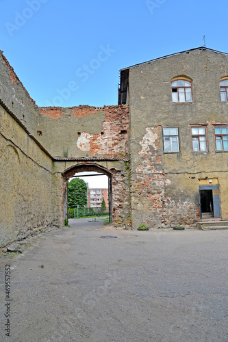 Fototapeta Naklejka Na Ścianę i Meble -  View of the gate of the order castle Labiau, XIII century. Polessk, Kaliningrad region