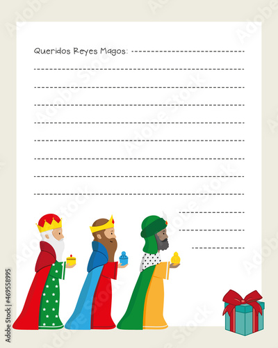 Letter to the Three Wise Men from the East. Text in Spanish dear Three Wise Men	
