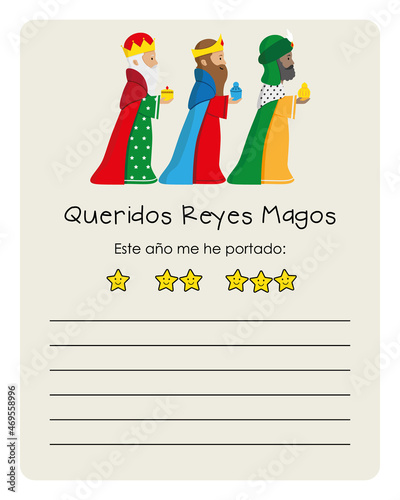 Letter to the Three Wise Men from the East. Text in Spanish dear Three Wise Men	
