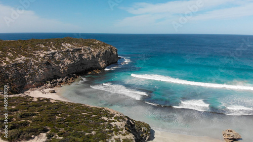 Pennington Bay is a wonderful beach in Kangaroo Island  South Australia. Aerial view from drone