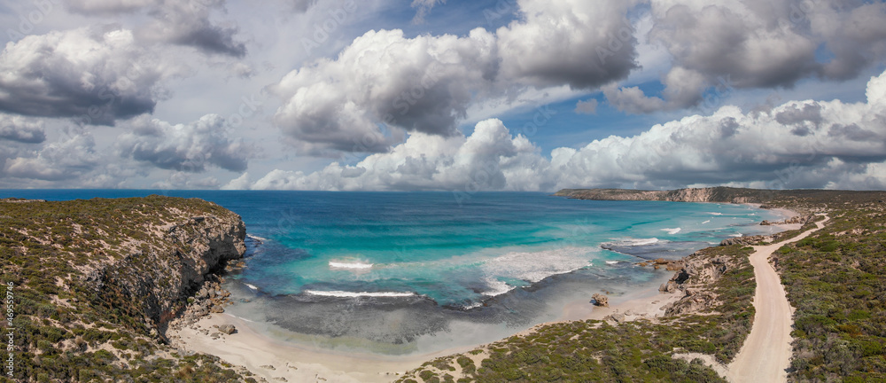 Pennington Bay is a wonderful beach in Kangaroo Island, South Australia. Aerial view from drone Pennington Bay is a wonderful beach in Kangaroo Island, South Australia. Aerial view from drone