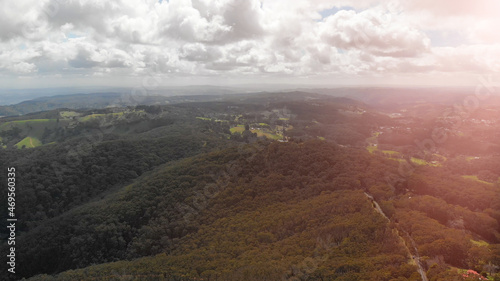 Adelaide countryside aerial panorama from Mount Lofty Conservation Park  Australia from drone