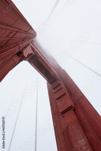 Beneath a giant pillar of the Golden Gate Bridge, San Francisco