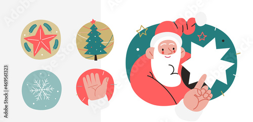 Web Santa - icons set for corporative website.
