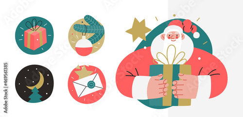 Web Santa - icons set for corporative website.