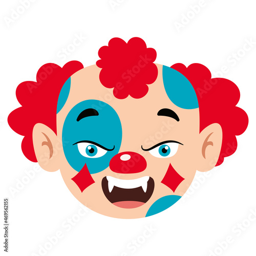 Cartoon Drawing Of A Creepy Clown Face