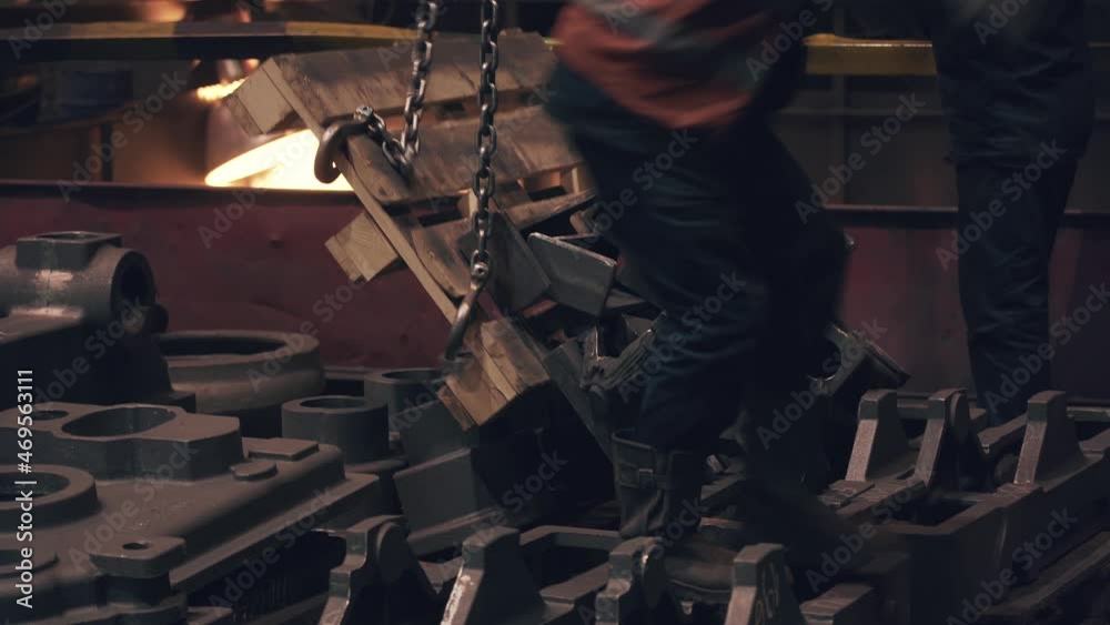 Metallurgical plant workers in process of work. Metallurgical plant workers in process of work.
