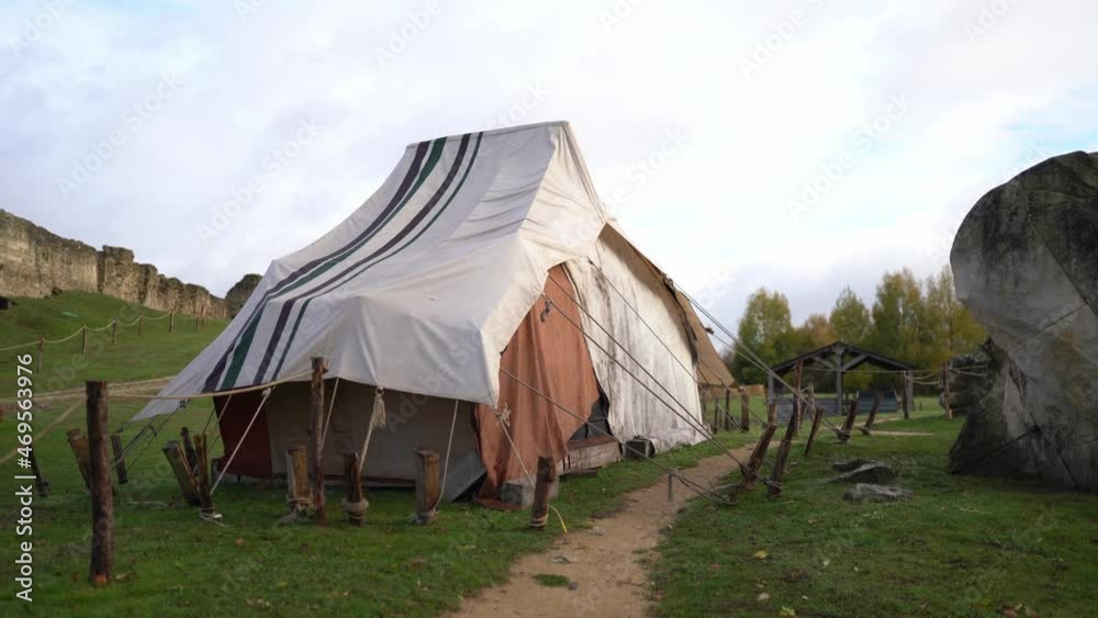 Medieval camp in Maillezais, France Medieval camp in Maillezais, France