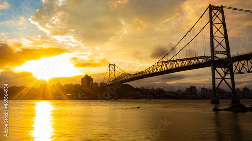 sunset over the bridge in Florianopolis Santa Catarina Brazil Florianópolis