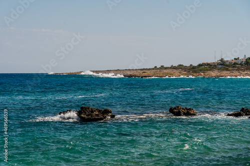 Beautiful view on azure sea with rocks