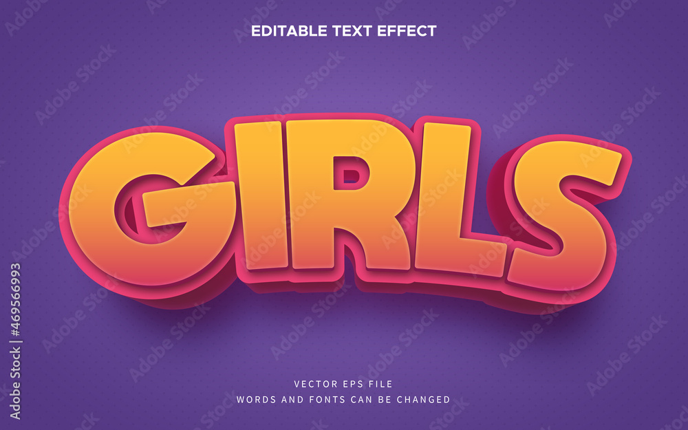 Editable 3d Girl Text Effect