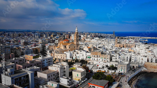Obraz na plátně Monopoli, Italy - a city at the Italian East coast from above - travel photograp