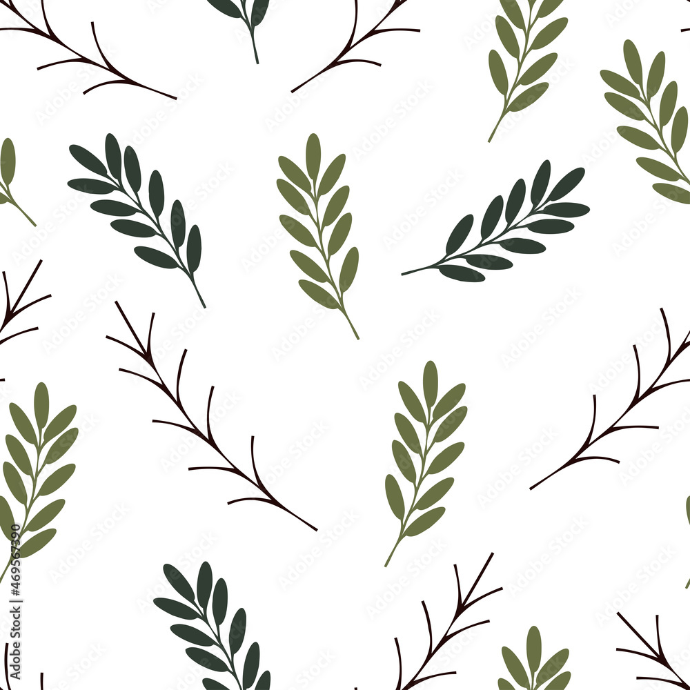 Christmas tree brunches seamless pattern. Background for wallpapers, textiles, papers, fabrics, web pages. Vintage style.