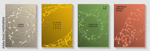 Cool club party flyers. Bent waves weave backdrops. Colorful cover vector layouts. Disco party posters and banners fluid wavy graphic design.