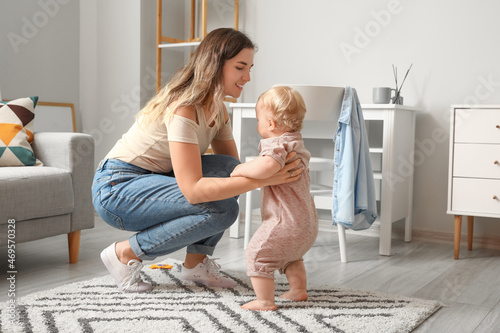 Cute baby girl in bodysuit ...