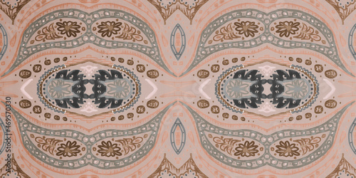 Mosaic rug background. Ethnic paisley texture.