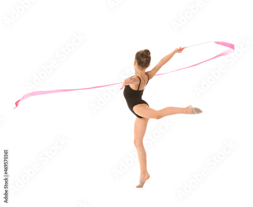 Little girl doing gymnastic...