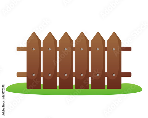 Dark brown fence. Vector illustration isolated on white background.