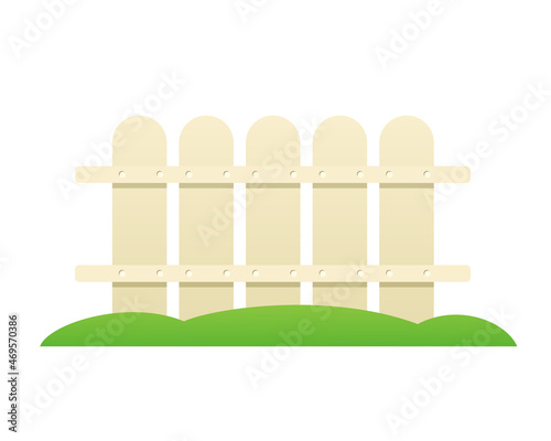 Light beige fence. Vector illustration isolated on white background.