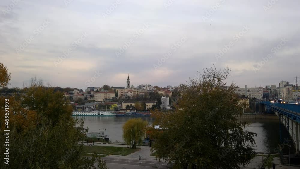 city skyline of Belgrade, Serbia in the evening city skyline of Belgrade, Serbia in the evening