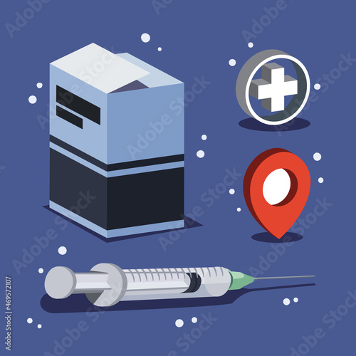 four vaccine passports icons